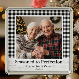 Doorgewinterd naar perfectie – Grootouders Foto Metalen Ornament