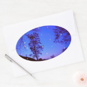 Doorgewinterde nacht ovale sticker (Envelop)