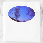 Doorgewinterde nacht ovale sticker (Tas)