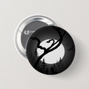Doorgewinterde nacht ronde button 5,7 cm