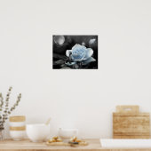 doorgewinterde nachten blauwe poster (Keuken)