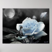 doorgewinterde nachten blauwe poster (Voorkant)