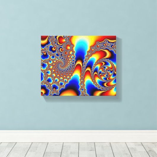 Doorglippen - Fractale kunst Canvas Afdruk (Insitu (Houten vloer))