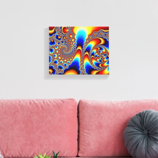 Doorglippen - Fractale kunst Canvas Afdruk (Insitu (Woonkamer))