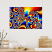 Doorglippen - Fractale kunst Poster (Keuken)