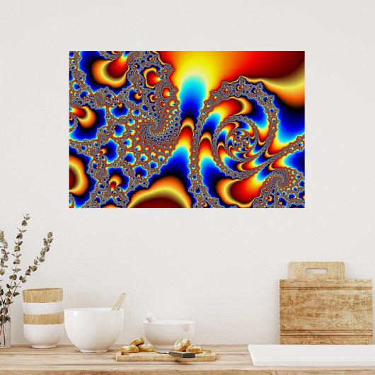 Doorglippen - Fractale kunst Poster (Keuken)