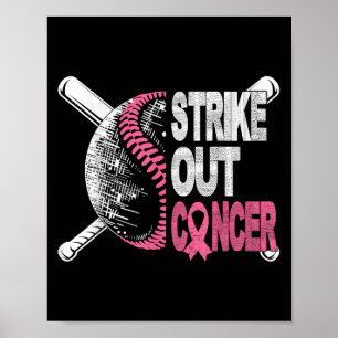 Doorhalen bij borstkanker Baseball Poster
