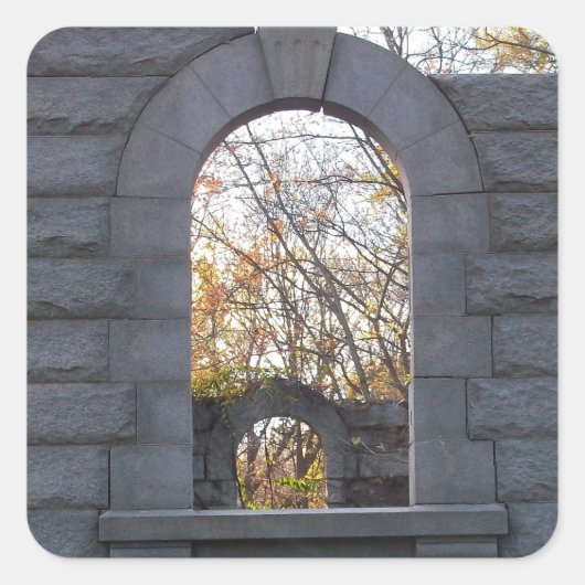 Doorkijkend Vierkante Sticker (Voorkant)