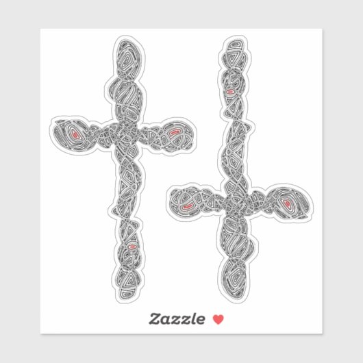 Doorkruist kruis sticker (Vel)