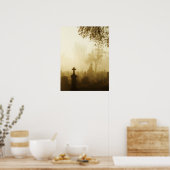 Doorlopen in de Foggy Graveyard Poster (Keuken)