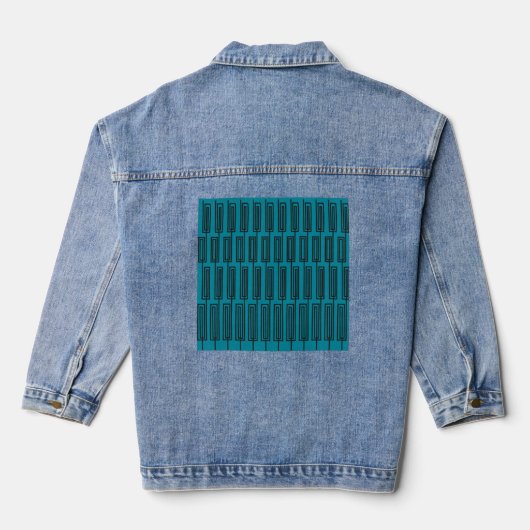 Doorlopende rechthoeken denim jacket (Achterkant)