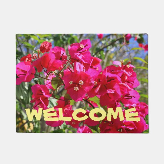 Doormat Bougainvillea Tropische Bloem Deurmat (Voorkant)