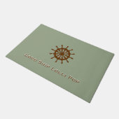 Doormat - Bruine Helm met naam Deurmat (Schuin)