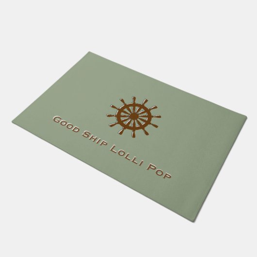 Doormat - Bruine Helm met naam Deurmat (Schuin)