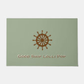 Doormat - Bruine Helm met naam Deurmat (Voorkant)