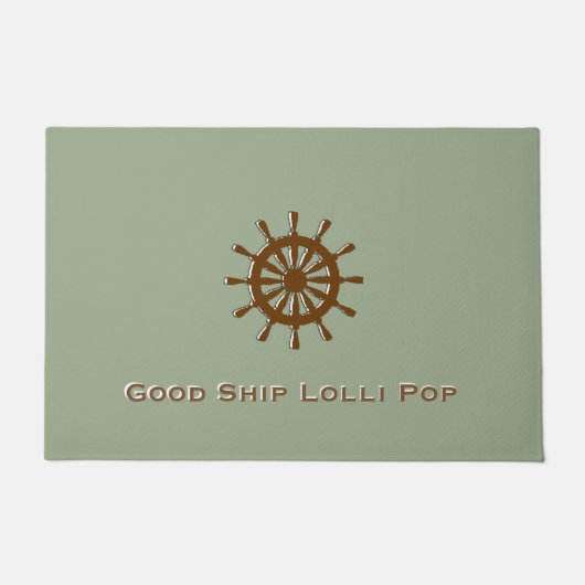 Doormat - Bruine Helm met naam Deurmat (Voorkant)