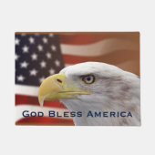 Doormat God zegene Amerika Eagle Flag Deurmat (Voorkant)