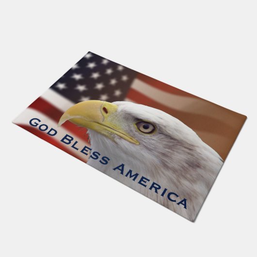 Doormat God zegene Amerika Eagle Flag Deurmat (Schuin)