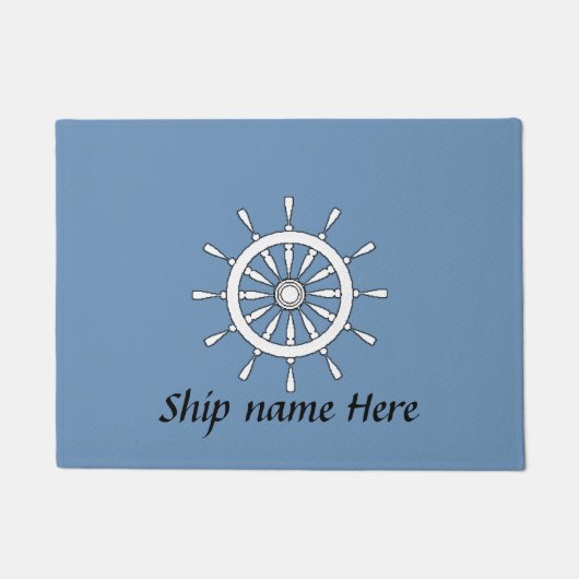 Doormat - Helm met scheepsnaam Deurmat (Voorkant)