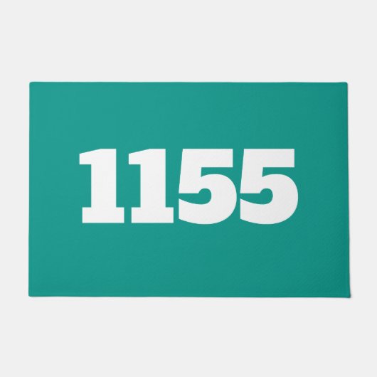 Doormat-huis flatgebouw of groene plek deurmat (Voorkant)