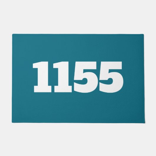 Doormat-huis flatgebouw of werkplek blauw deurmat (Voorkant)