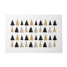 Doormat kerstboom in zwarte en goudstijl