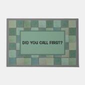 Doormat met groene tegel deurmat (Voorkant)