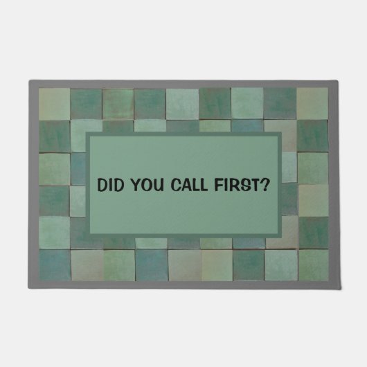 Doormat met groene tegel deurmat (Voorkant)