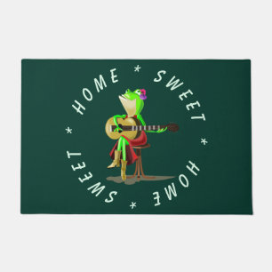 Doormat met kikker die gitaar Home Sweet Home Deurmat