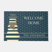 Doormat moderne winter wonderland sneeuwman deurmat (Voorkant)