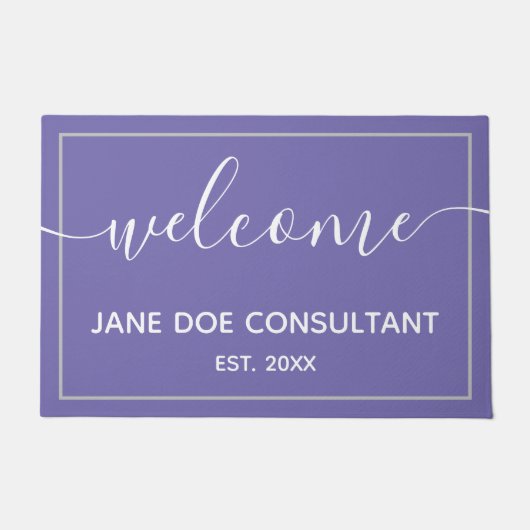 Doormat - Persoonlijk Welkom Periwinkle Deurmat (Voorkant)