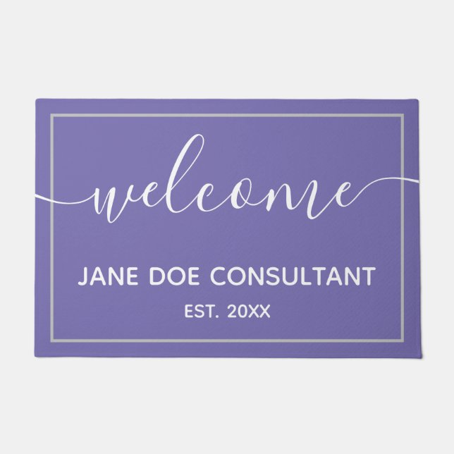 Doormat - Persoonlijk Welkom Periwinkle Deurmat (Voorkant)