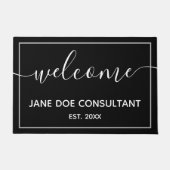 Doormat - Persoonlijk Welkom, zwart en wit Deurmat (Voorkant)