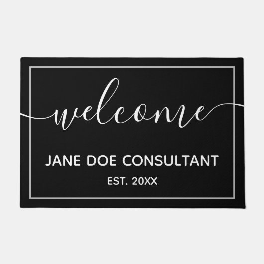 Doormat - Persoonlijk Welkom, zwart en wit Deurmat (Voorkant)