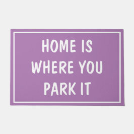 Doormat - THUIS IS WAAR JE HET Lila PAREERT Deurmat