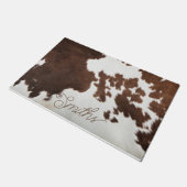 Doormat van bruin en wit Koeienhuid Deurmat (Schuin)