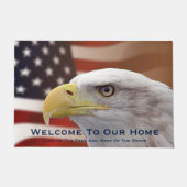 Doormat Welkom bij onze vlag aan de thuisadelaar Deurmat (Voorkant)