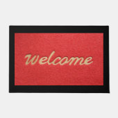 Doormat Welkom, rood, zwart Deurmat (Voorkant)