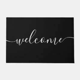 Doormat - Welkom, zwart en wit Deurmat