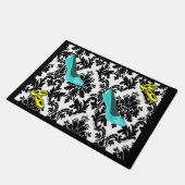 Doormat witte zwarte blauwe schoenen deurmat (Schuin)