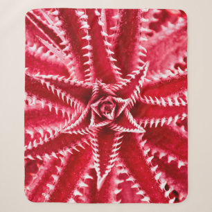 doorn cactus, natuurlijk patroon, abstracte rode r sherpa deken