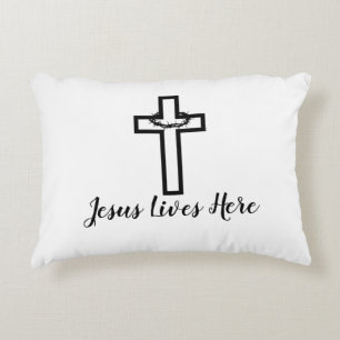 Doorn Cross Jezus woont hier accentkussen Accent Kussen