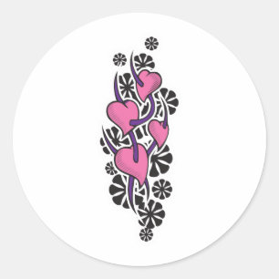Doornen en Hart Tattoo-ontwerp Ronde Sticker