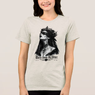 "Doornen kennen mijn stilte" Gothisch Dames T-Shir Tri-Blend Shirt