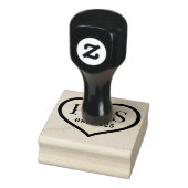 Doornenhaar Frame Hart Trouw Initiaal Monogram Rubberstempel (Stempel)