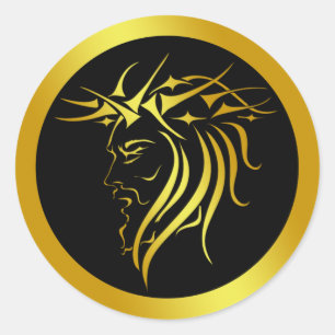 DOORNENKROON RONDE STICKER