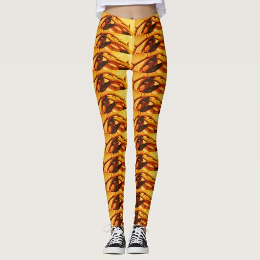 DOORNGEEL GEEL ORANJE LEGGINGS (Voorkant)
