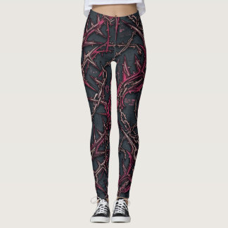 Doornige Braam Grunge: Donker Roze & Koper Biologi Leggings