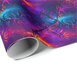 Doornige Neon Wijnstokken - Kosmisch Braam Patroon Cadeaupapier