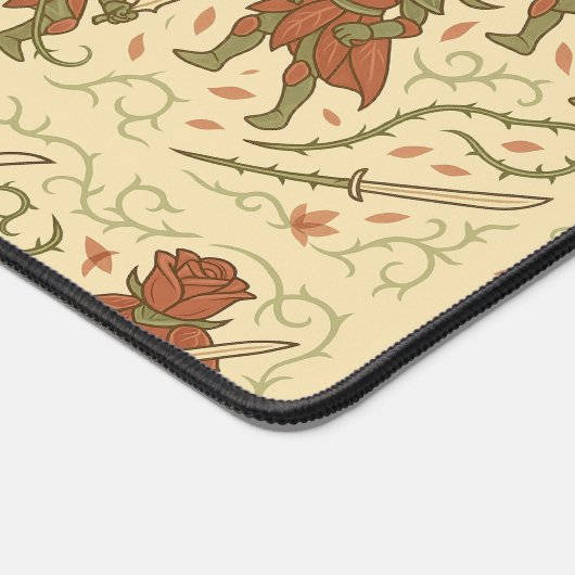 Doornige Zwaard Roos Kunst Bureaumat (Hoek)